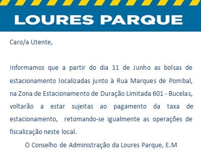 Zona de Estacionamento de Duração Limitada 601 – Bucelas